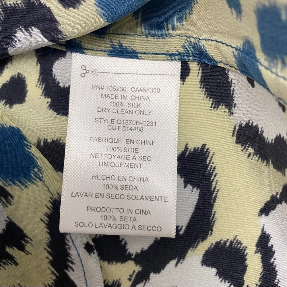 Equipment Femme Cape Town Animal Print Silk Top - Image 12