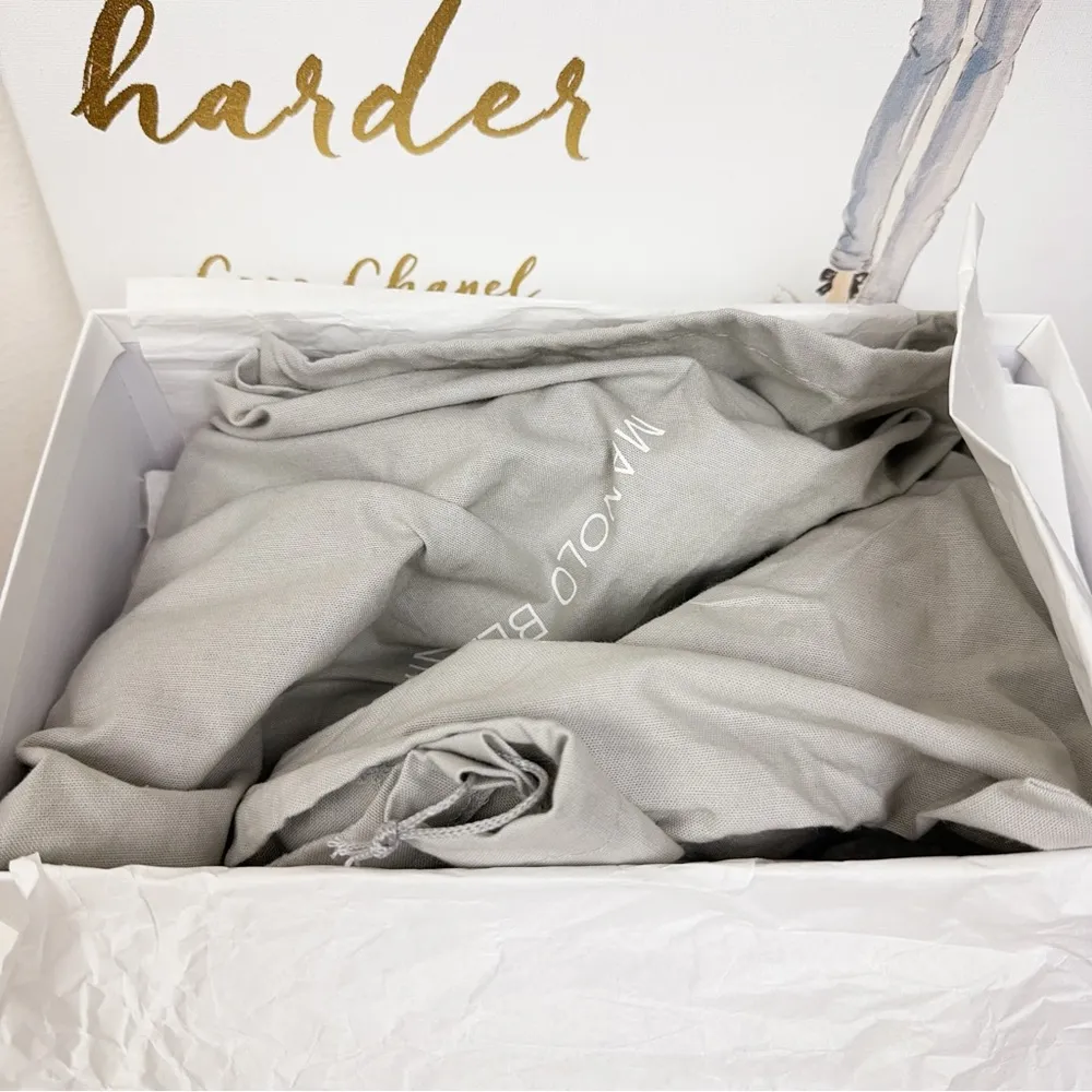 NIB Manolo Blahnik Wine Red 105mm Hangisi Satin Pumps Size 37.5 - Image 13