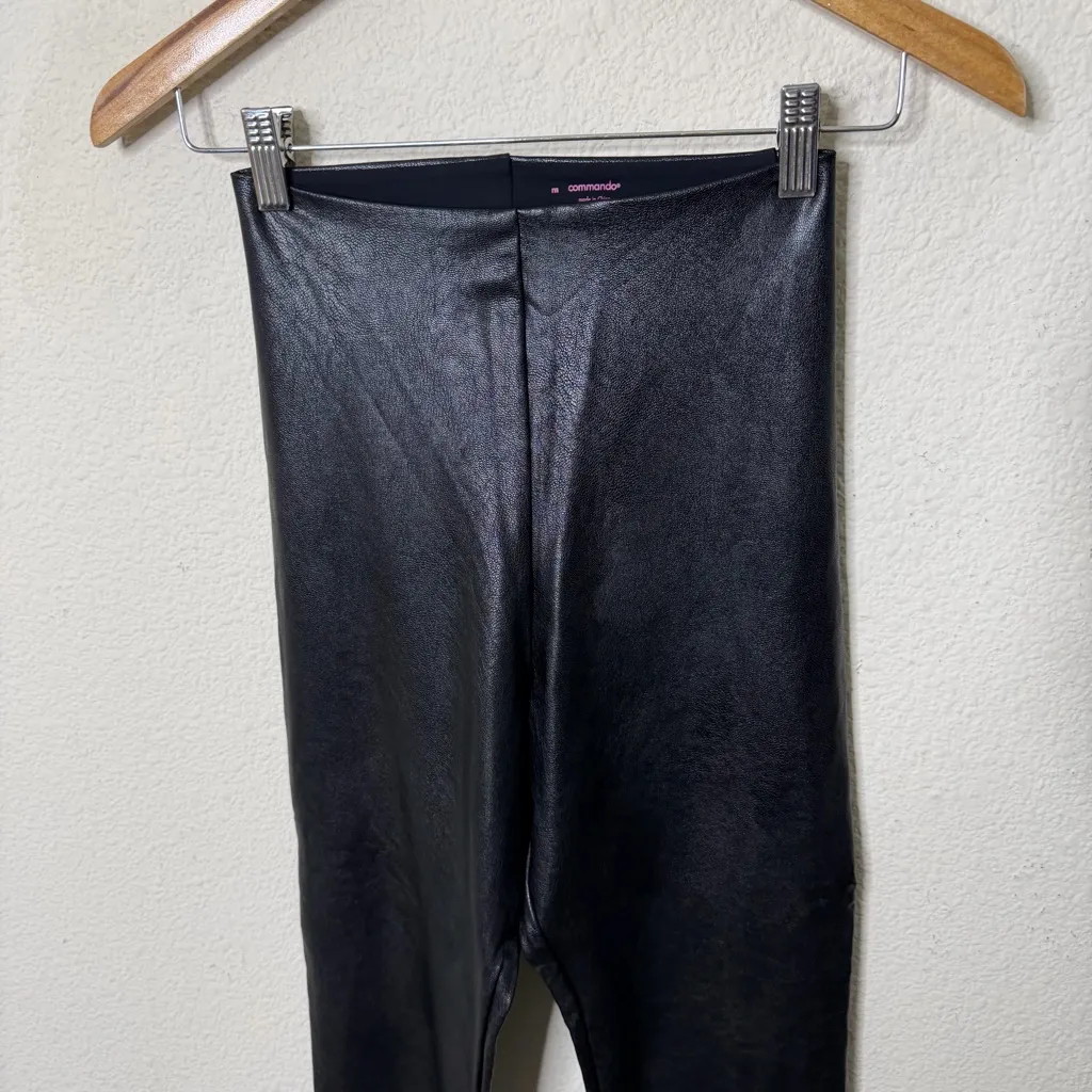 Commando Revolve Flare Pant Faux Leather Legging Black Womens Size M - Image 4