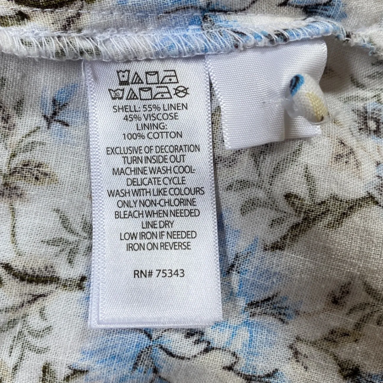 Laura Ashley Sleeveless Linen Floral‎ Romantic Mini Dress Lace Pockets - 12 - Image 11