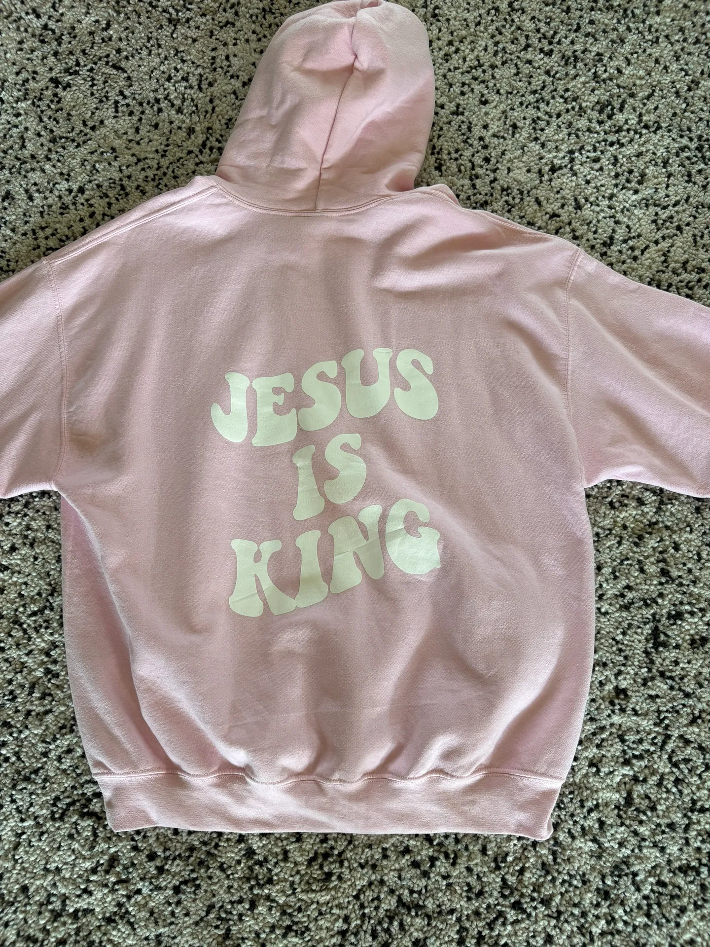 Pink Jesus Is King Sweatshirt Size L - Image 2