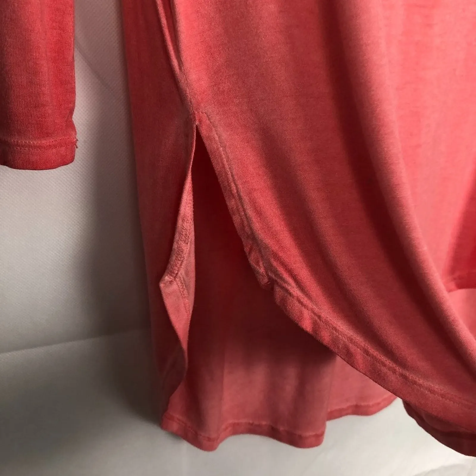 Arizona I 3/4 Sleeve Lace Orange Hi-Low Top - Image 5