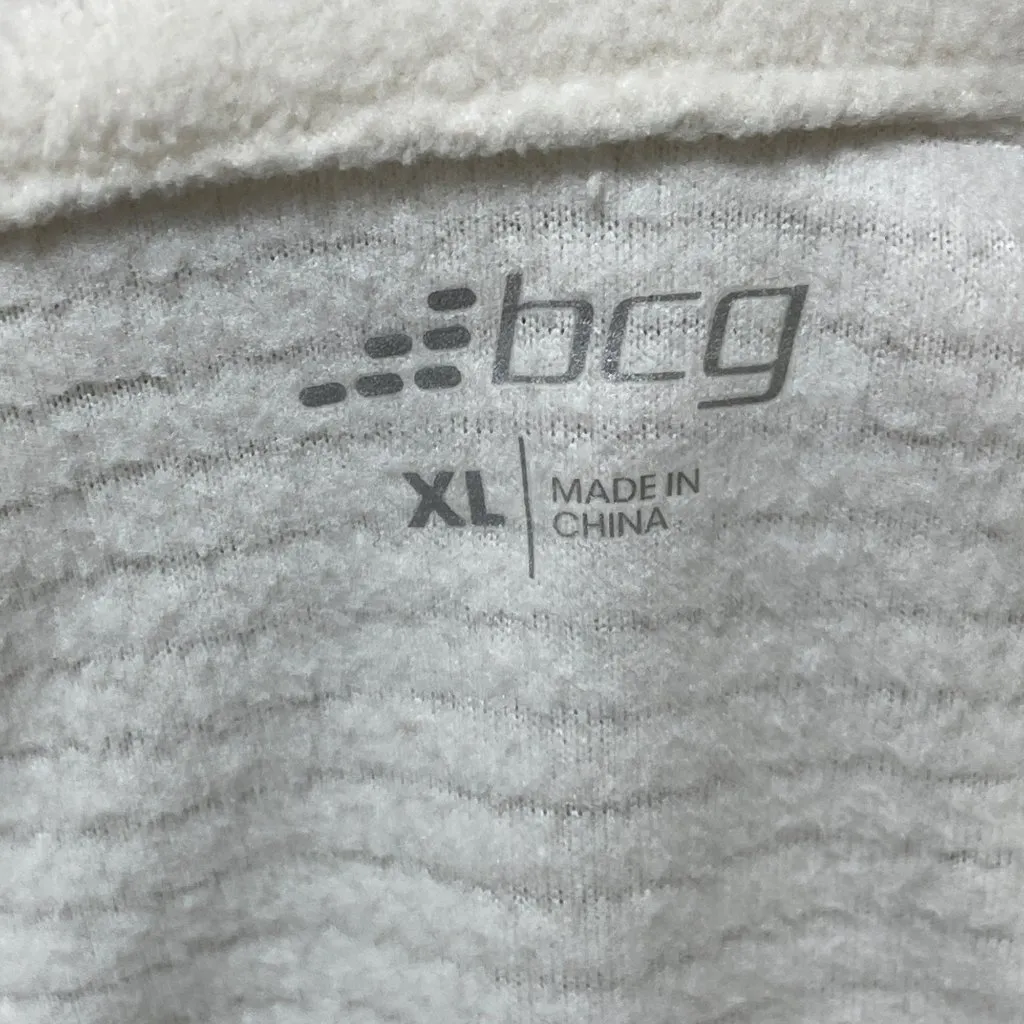 2 BCG Fleece 1/4 Zip Pullover Sweatshirt Size XL Black Cream Women's Athletic - Image 4