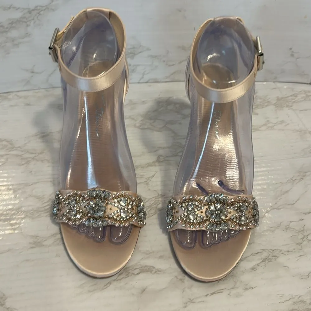 Betsy Johnson Womens Sb-Gina Dress Heels Sandals Size 8 M Champagne Satin - Image 4