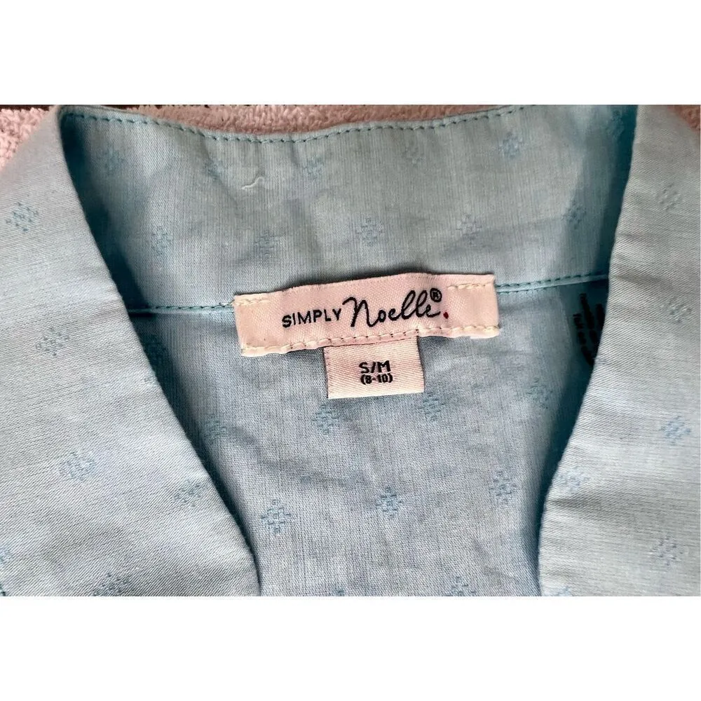 Women’s Simply Noelle Sleveless Button Up Blouse Light Blue Size S/M 8/10 - Image 3