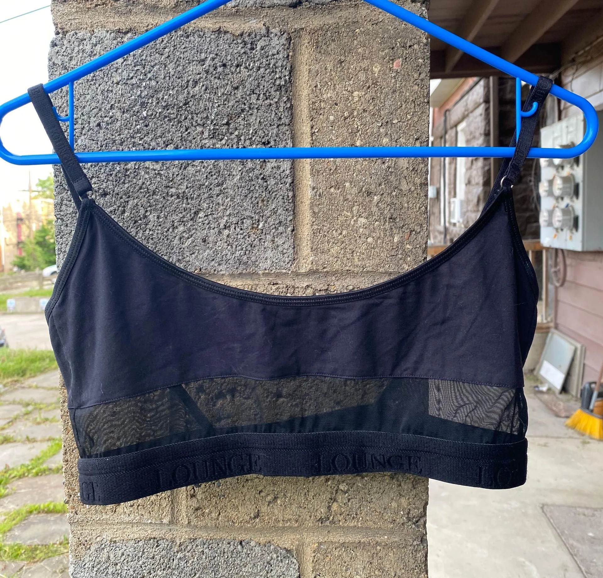 Loungewear Black Mesh Bra - Image 2