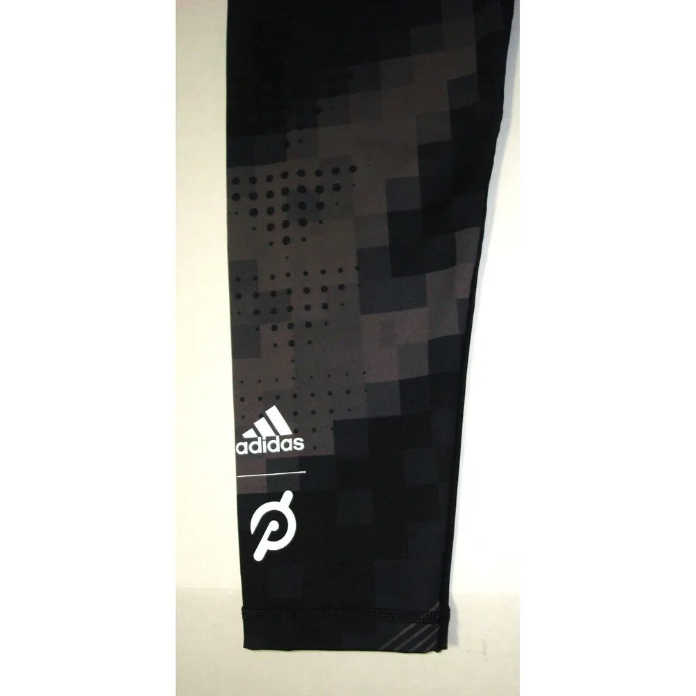 New NWT Peloton Adidas Leggings M HR Womens Black Gray Tight Logo Spinning Yoga - Image 3