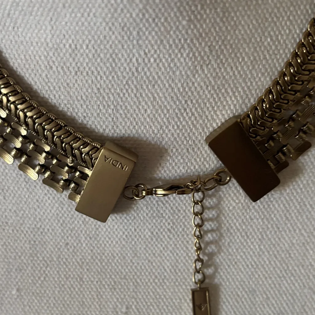 India Boutique Gold Woven Necklace - Image 4