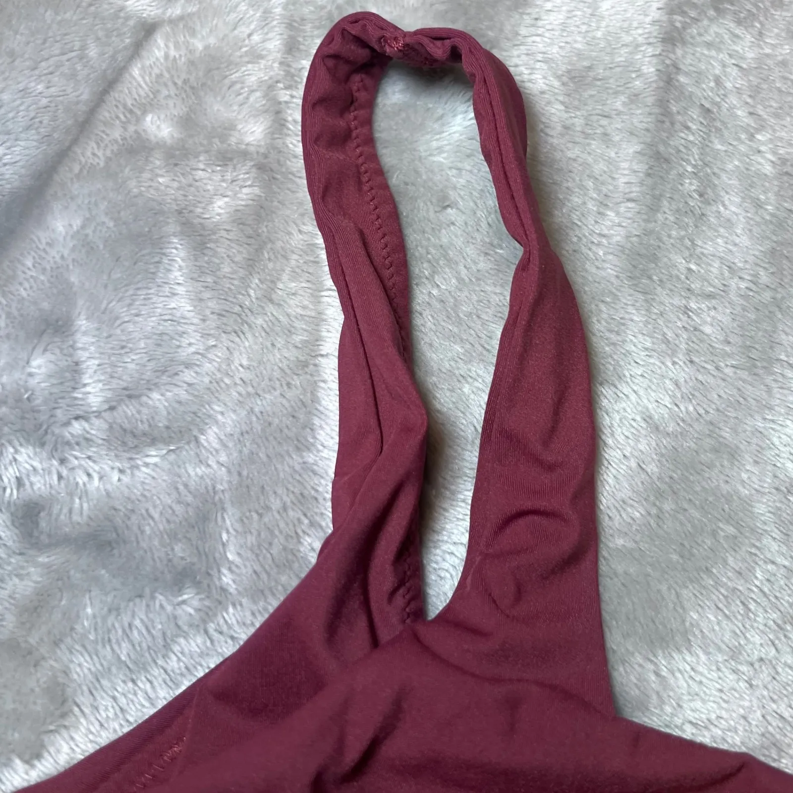 Yitty Ribbed Racerback Sports Bra Womens Medium Marioon Crop Top Athletic Gym - Image 12