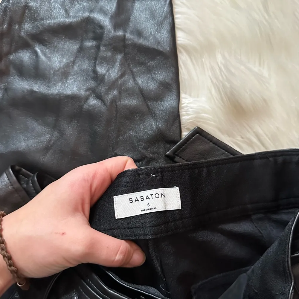ARITZIA Babaton Vegan Leather Trousers In Black - Image 4