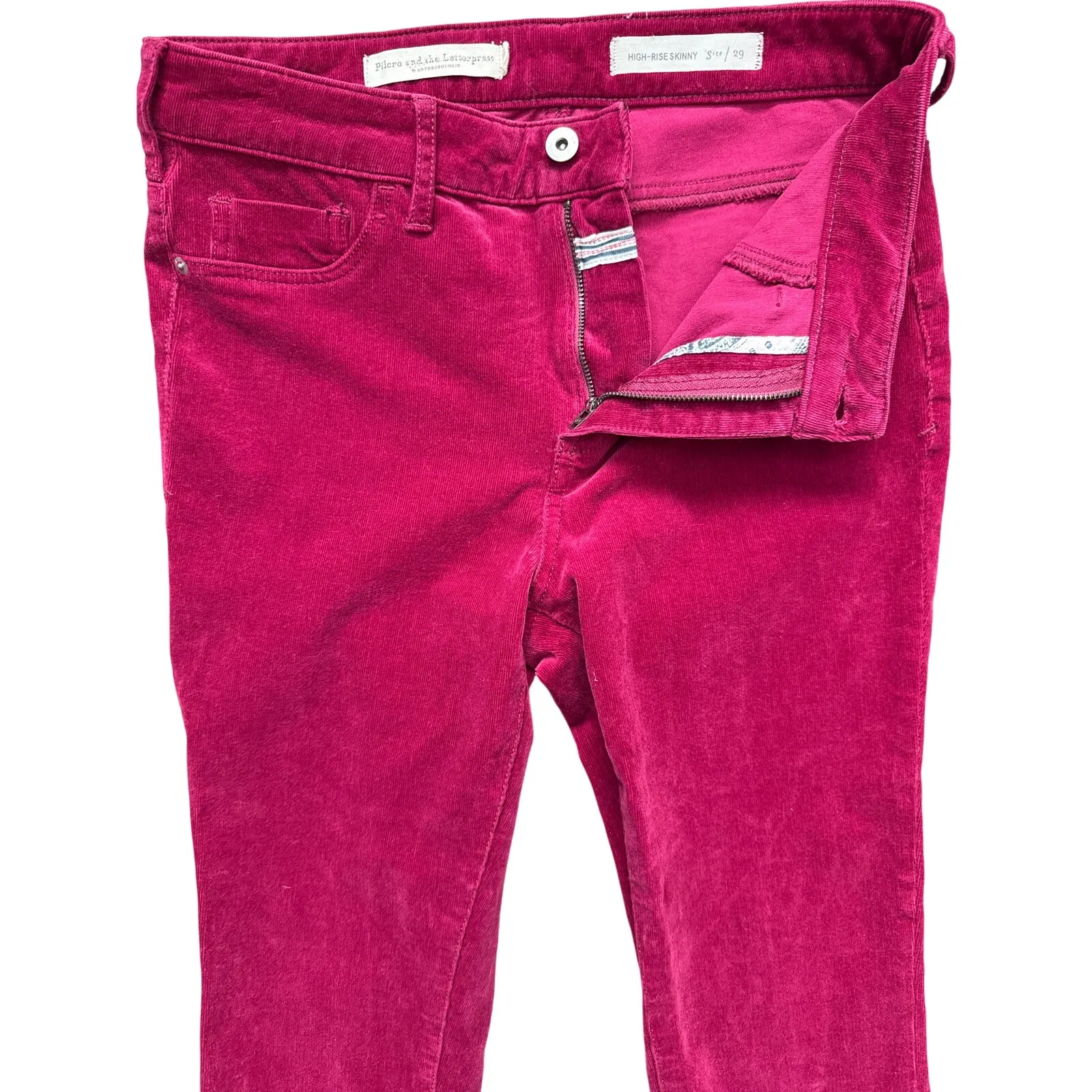 Anthropologie Pilcro High-Rise‎ Skinny Jeans Magenta Size 29 - Image 6