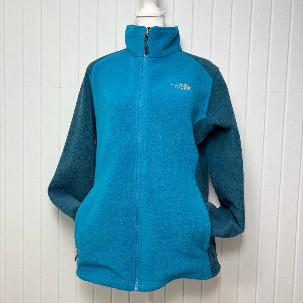 The North Face Women's Teal and Blue Jacket Size L - Image 5