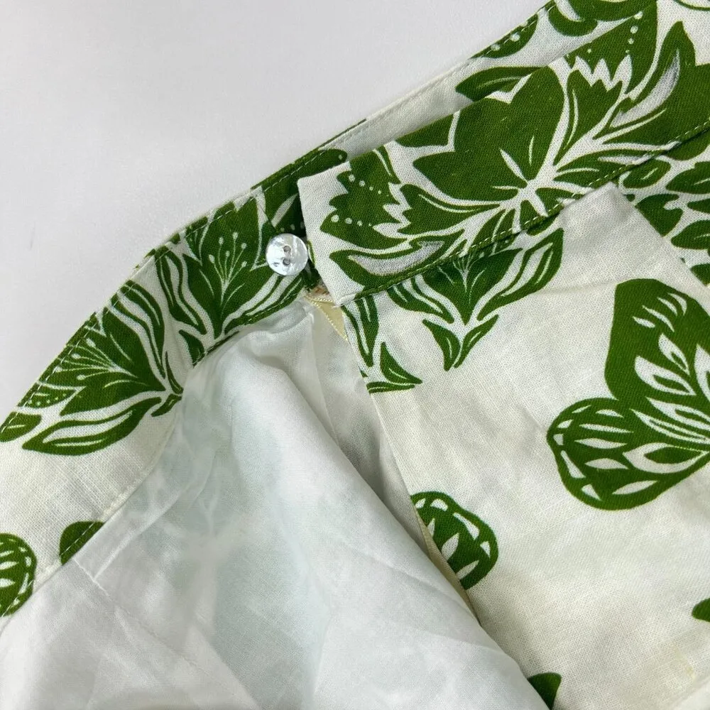 NWOT FARM RIO Floral Beaded Tassels Linen-blend Midi Skirt In Green Size M - Image 16