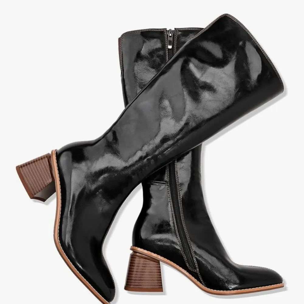 Motimoden pointy Knee High Boots Heel zipper Black size‎ 7 Rocker, Whimsigoth - Image 10