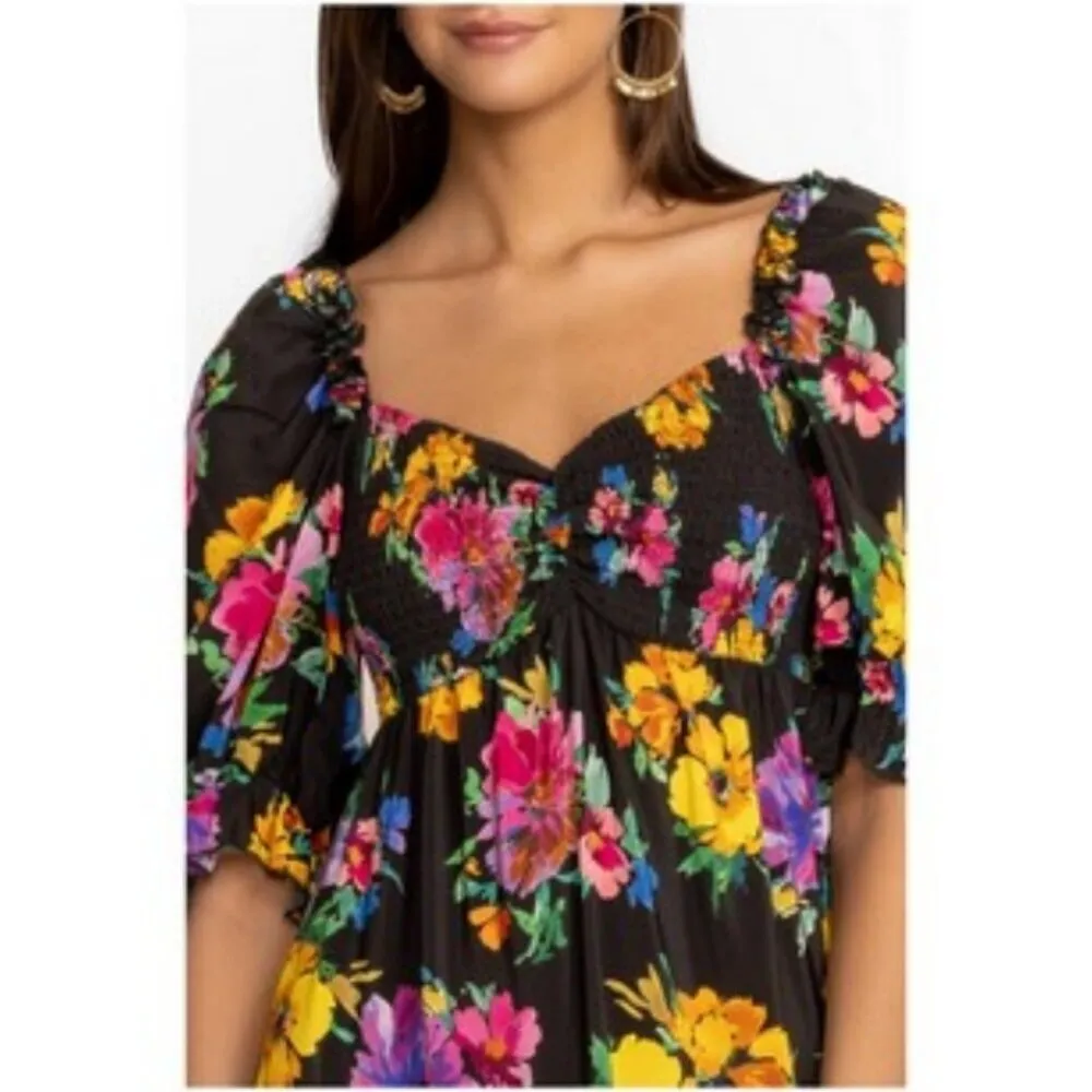 💕JOHNNY WAS JADE💕 Poppy Silk Maxi Dress ~ 100% Silk Floral Print Small S - Image 5