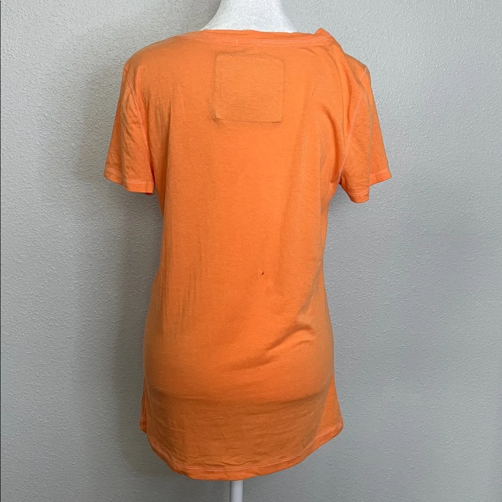 Abercrombie Y2K VNeck TShirt Orange Size Large *Flaw - Image 3