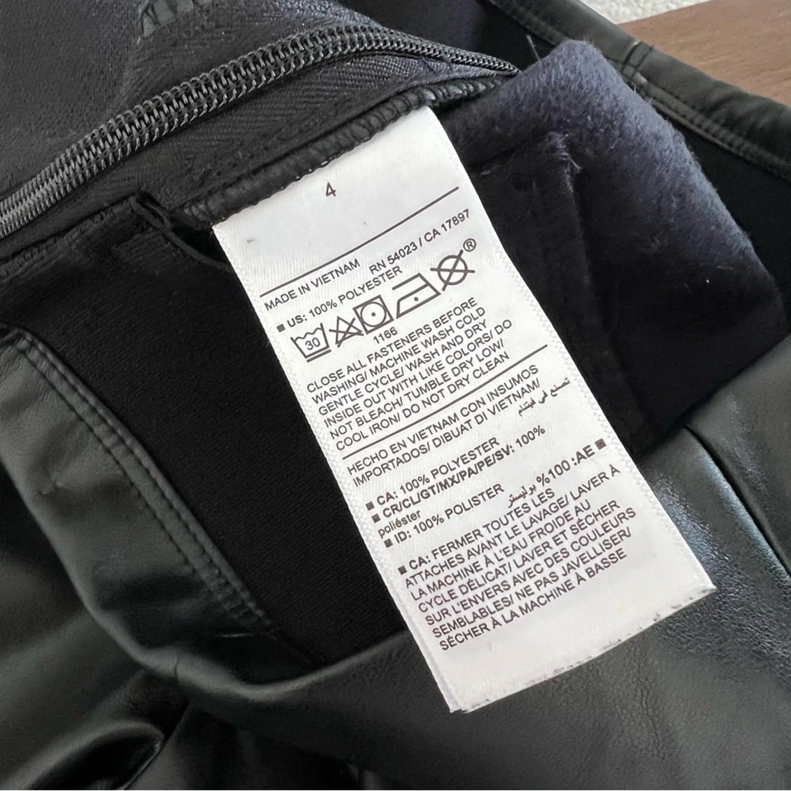 Old Navy Extra High Rise Faux Leather  Pants Skinny Black Zippered Ankle 4 - Image 10