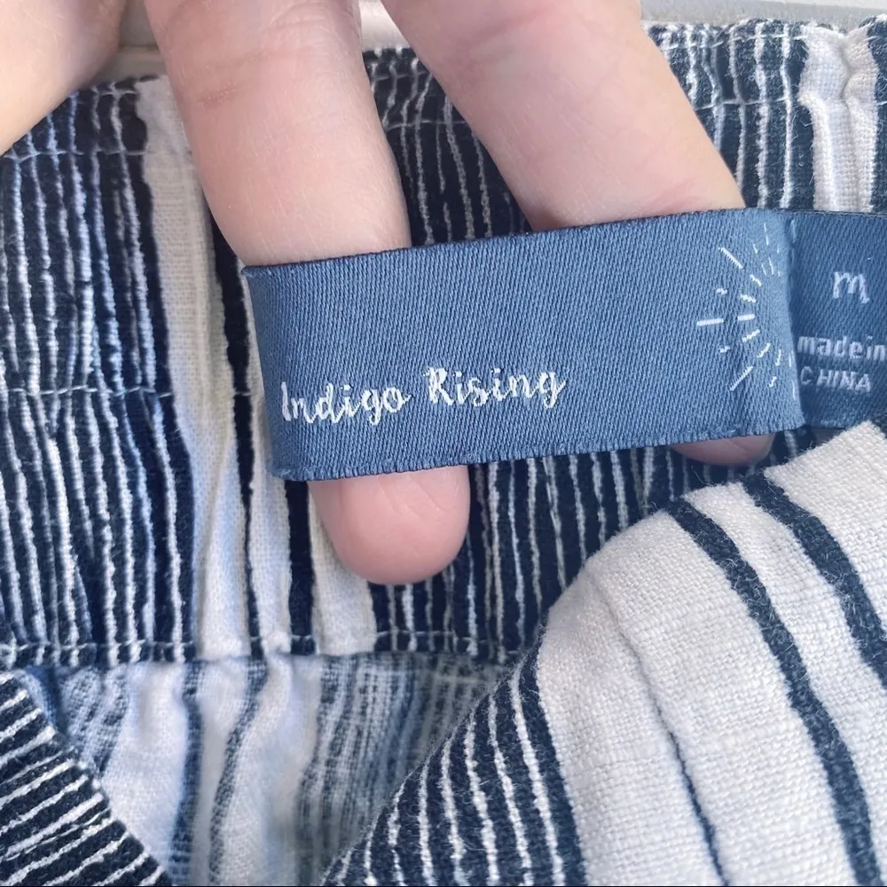 Striped linen Shorts Size Medium Black - Image 5