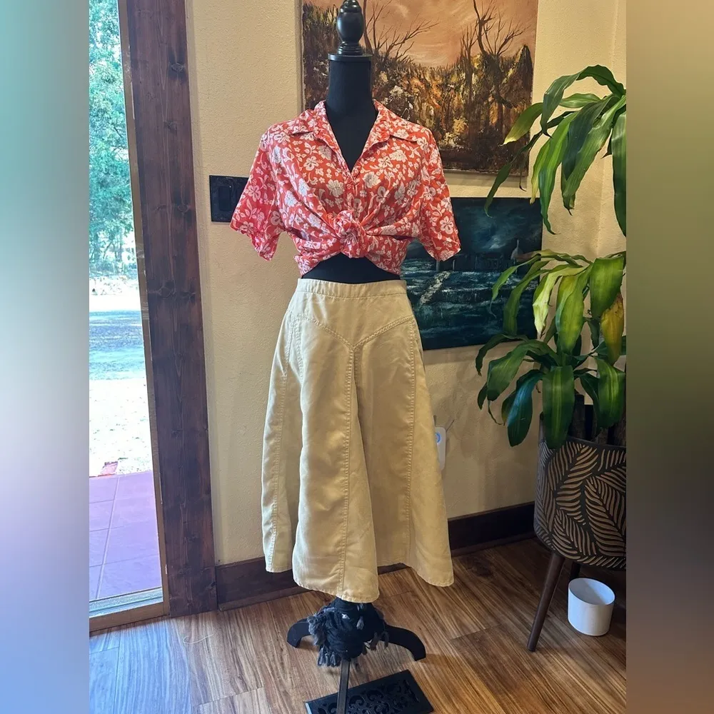 EUC Coldwater Creek  faux Ultra-Suede maxi Skirt. Beige color Sz PS - Image 3