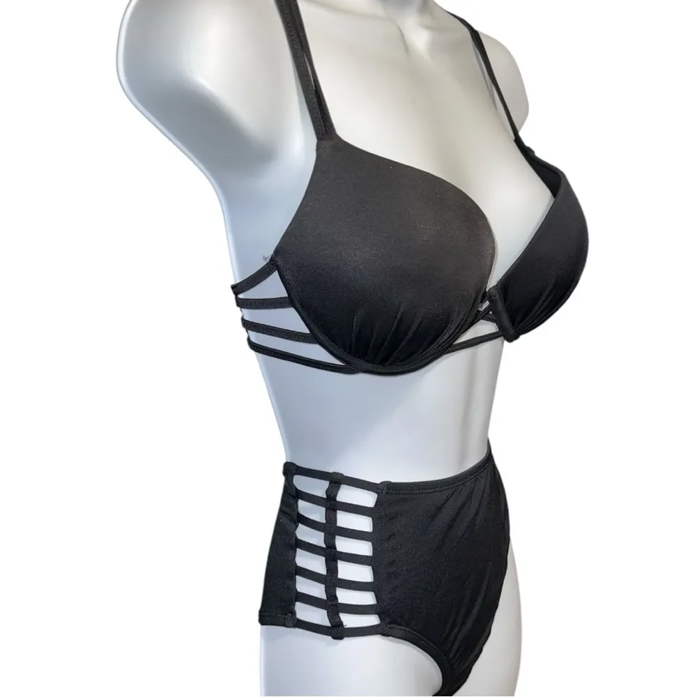 Shade & shore Black Strappy Bikini Set new - Image 3