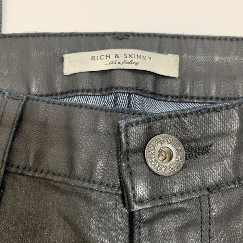 Rich & Skinny Jet Black Shiny Denim Jean - Image 4