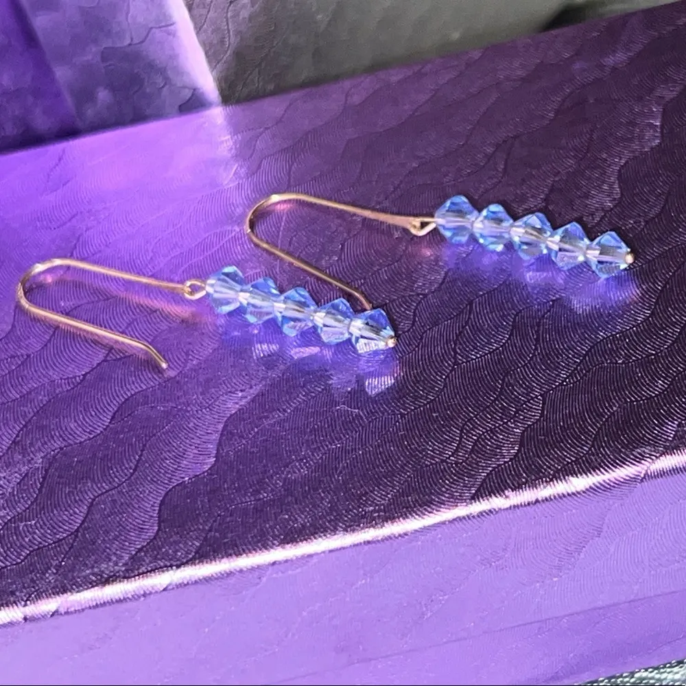 14K Gold Tanzanite Earrings - Image 2