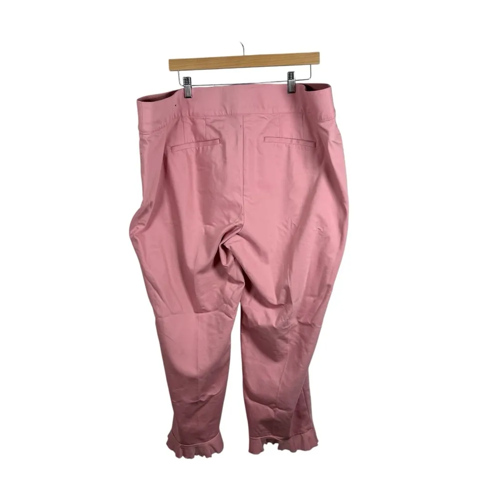 Lane Bryant The Allie Pink Mod Ruffle Hem Ankle Pants in Pink Size 22 - Image 11