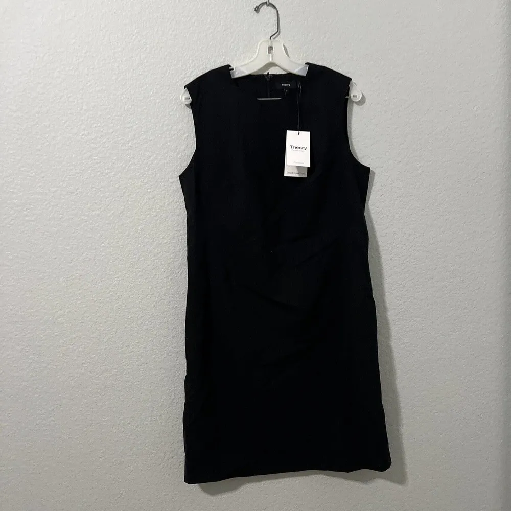 Theory  SL Traceable Wool Fitted Black Career Dress Size 12 - Image 3