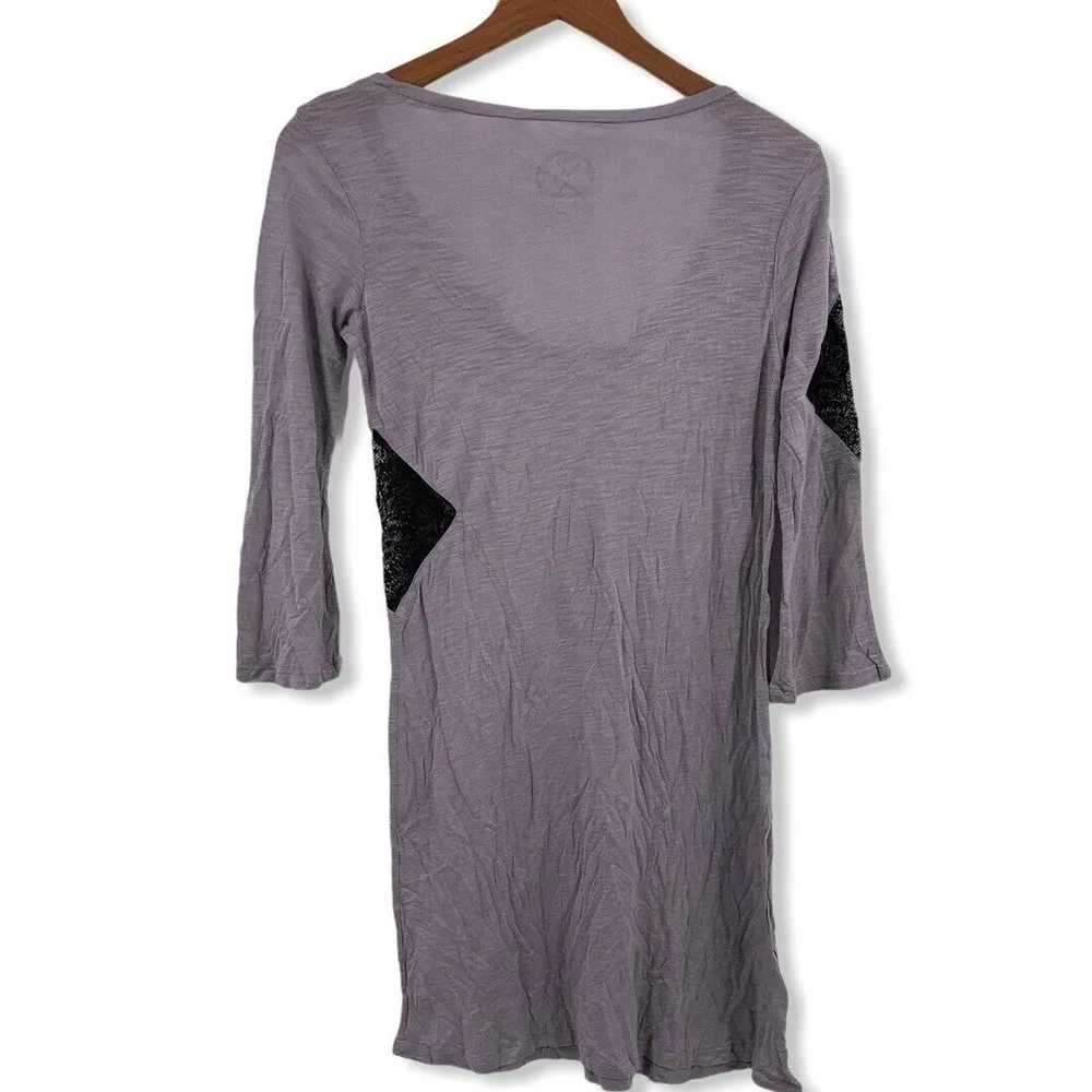 Planet Blue Long Sleeve Dress Lace Cutout Modal XS - Image 2