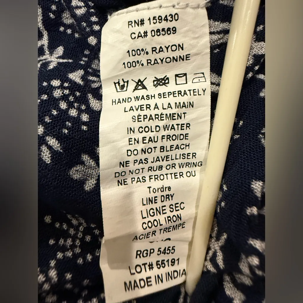 Elan Navy and White Patterned Dress OS - Image 6