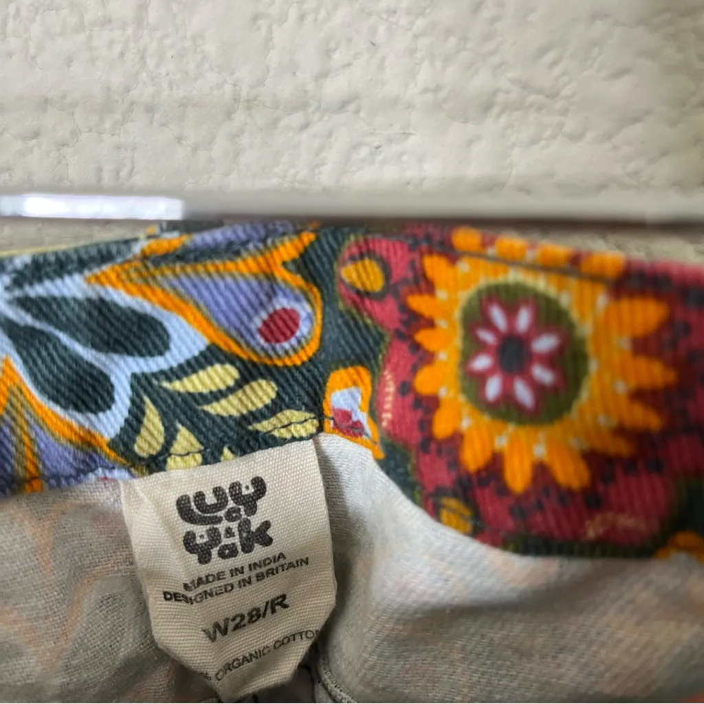 Lucy & Yak Dana Trousers Kaleidoscopic Floral Iris Print Retro Womens Size 28 - Image 6