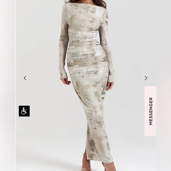 House of CB Lanetta Pale Sage Print Maxi Dress - Image 2