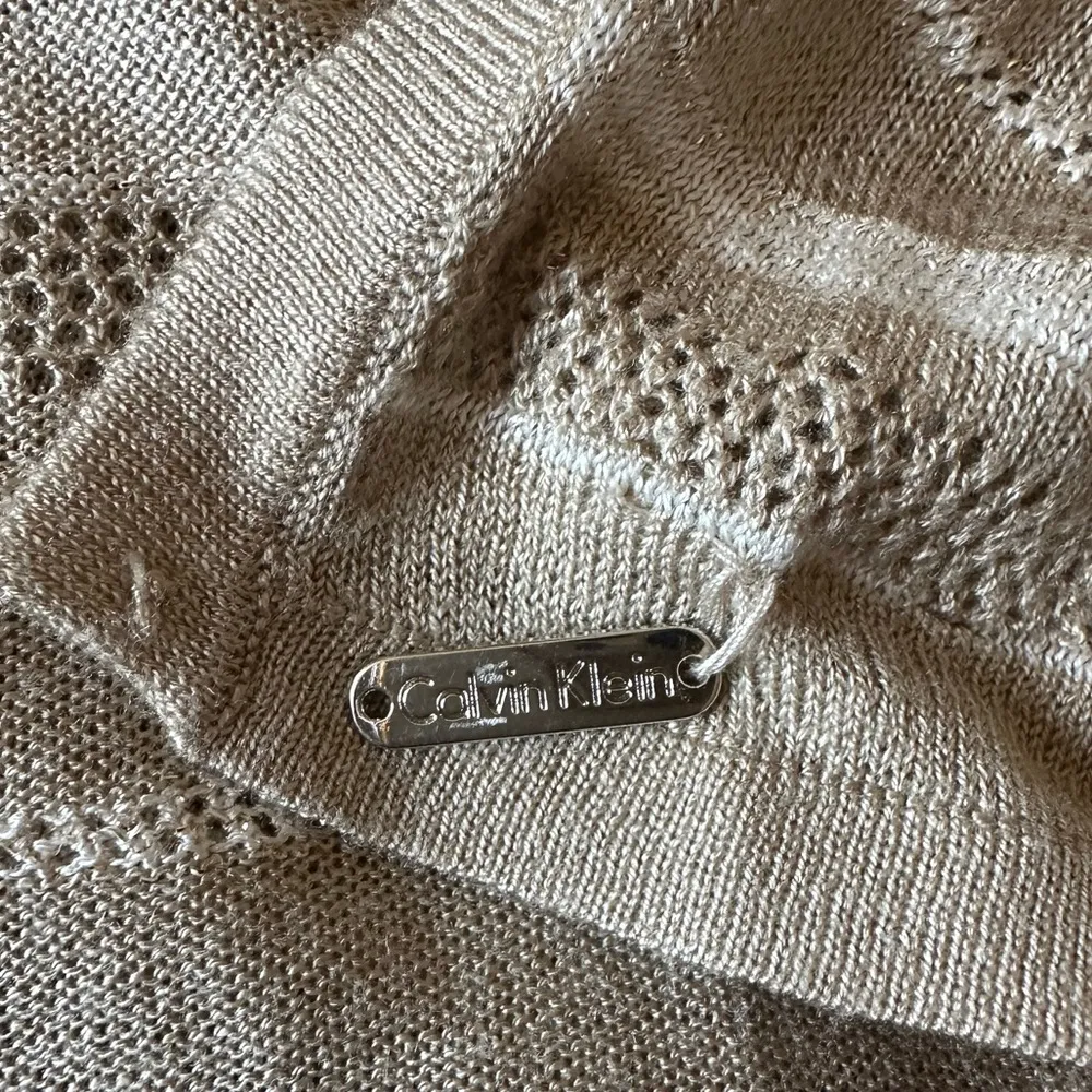 Calvin Klein Gold Striped Poncho Shawl One Size - Image 4