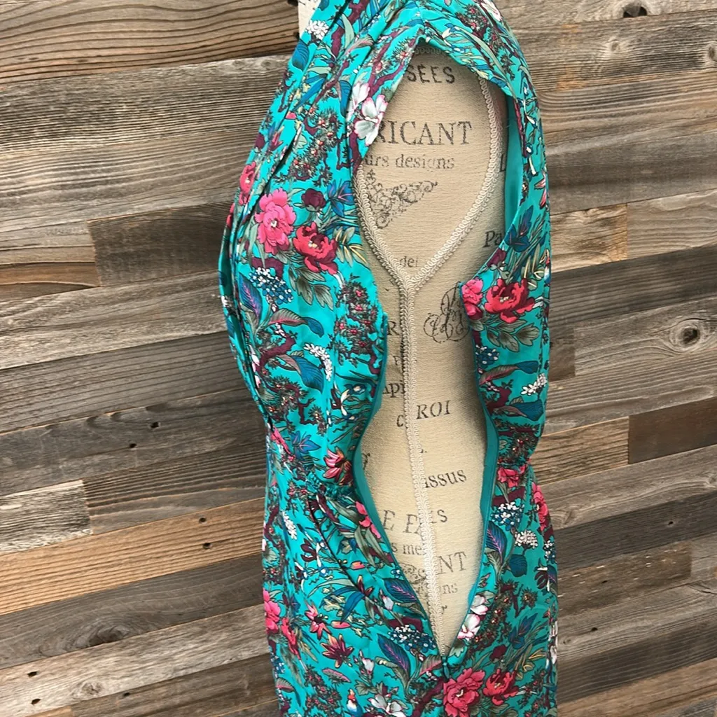 ASOS Floral Teal Cap Sleeve Romper Size 4 - Image 10