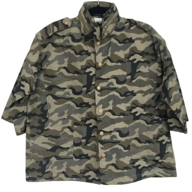 Sugarlips Green & Black Camo Print Jacket 3/4 Sleeves Boxy Lightweight Size XS - Image 2