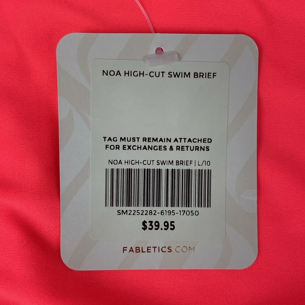 Fabletics Orange Neon Noa High Cut Bikini Swim Bottoms NEW L - Image 5