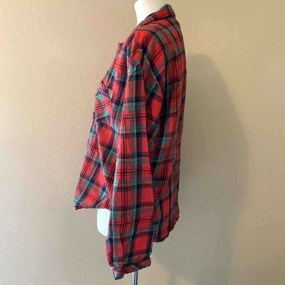 Victoria's Secret Multi Color Plaid Button Shirt - Image 3