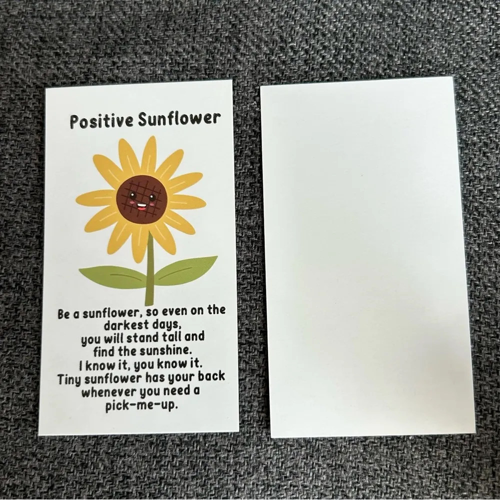 POSITIVE SUNFLOWER Brooch Pin + Affirmation Card Set, Yellow, Green, Gold Yellow - Image 2