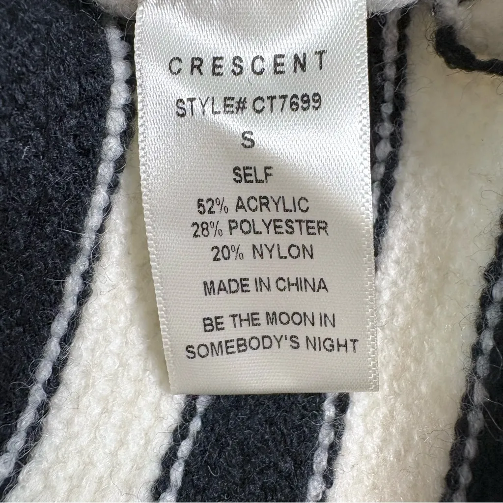 Crescent x Stile Collection Corbin Striped Collared Cropped Knit Sweater Small - Image 11