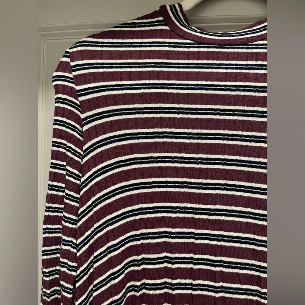 NWT American Eagle Outfitters Maroon and White Striped dress - Image 2
