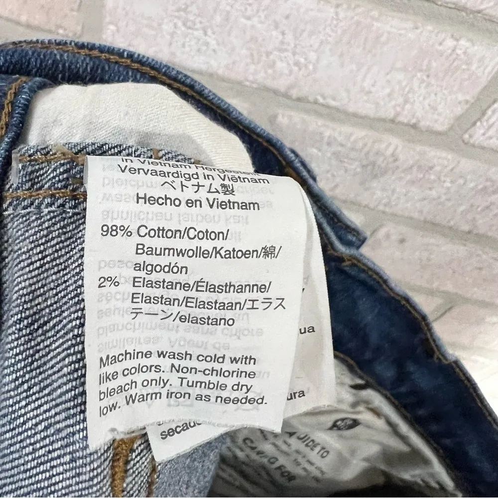 Madewell TALL 9” Midrise Skinny York Wash Rip and Repair Edition Jeans Size 28T - Image 12