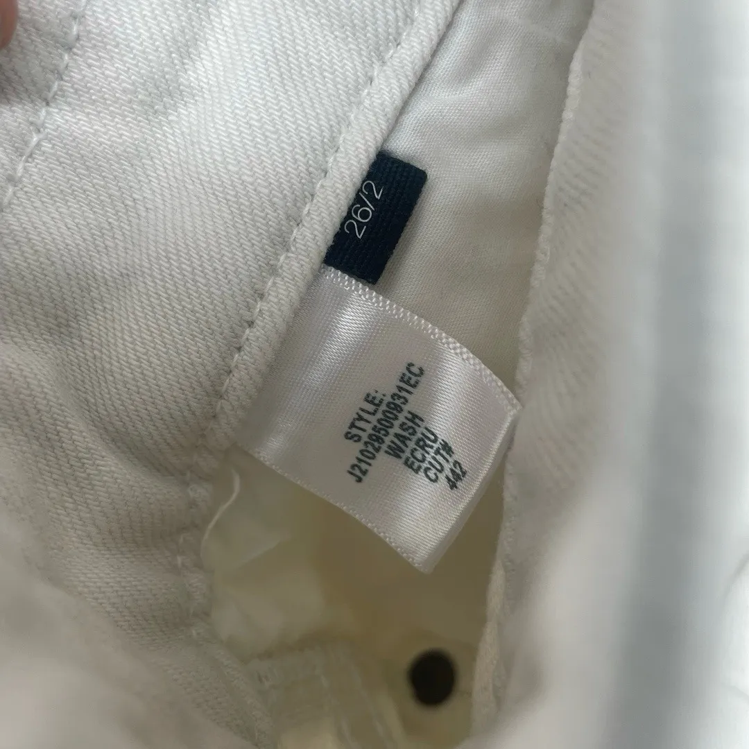 Veronica Beard Blake Straight High Rise Notch Waistband Jeans Ecru Size 26/2 - Image 12