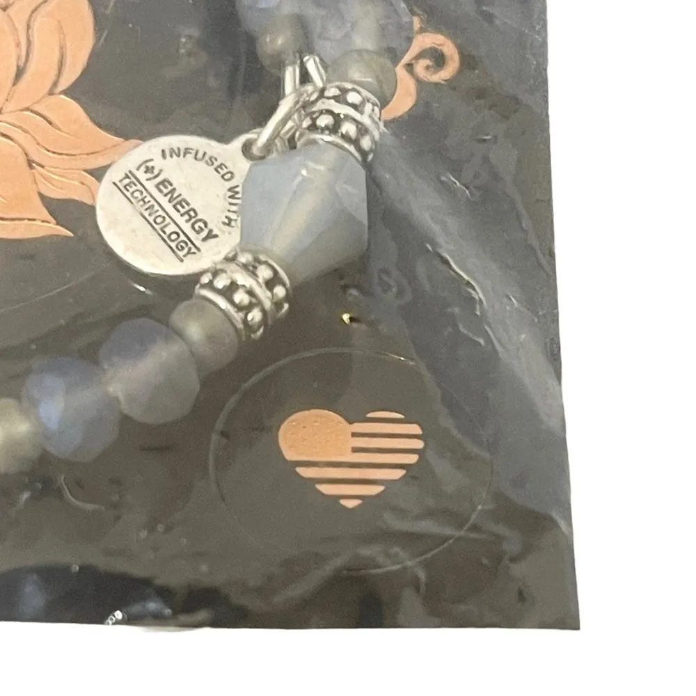 new  ꥟ Deity Wrap Glass Bead Bangle Bracelet ꥟ River ꥟ Deep Blues ꥟ - Image 10