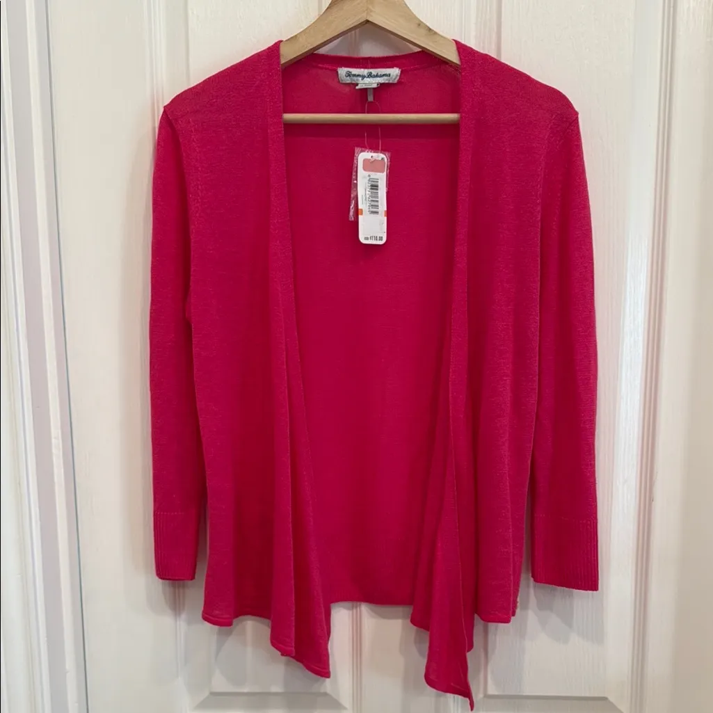 Tommy Bahama linen blend open cardigan NWT - Image 3