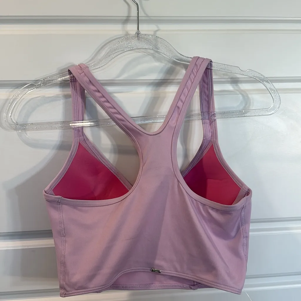 Victoria Secret PINK Sports Bra Light Purple Solid Racerback Push up Small NWT - Image 4