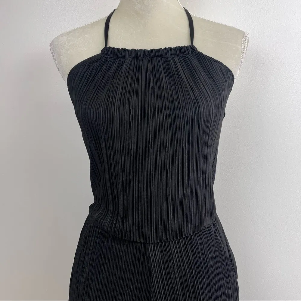 𝅺H&M Divided Pleated Jumpsuit Ruffle Halter Women’s Size 4 Wide Leg - Image 6