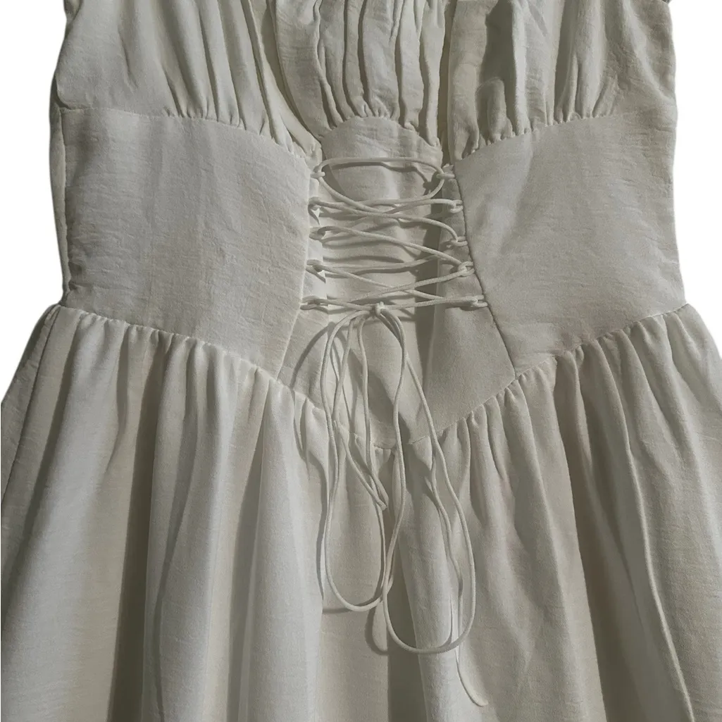 Commense Corset Midi Dress Coastal Cowgirl Milkmaid Cottage White Size Small - Image 6