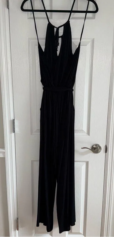 Maeve By Anthropology Sleeveless Black Jumpsuit Wide Leg Keyhole Medium - Image 6