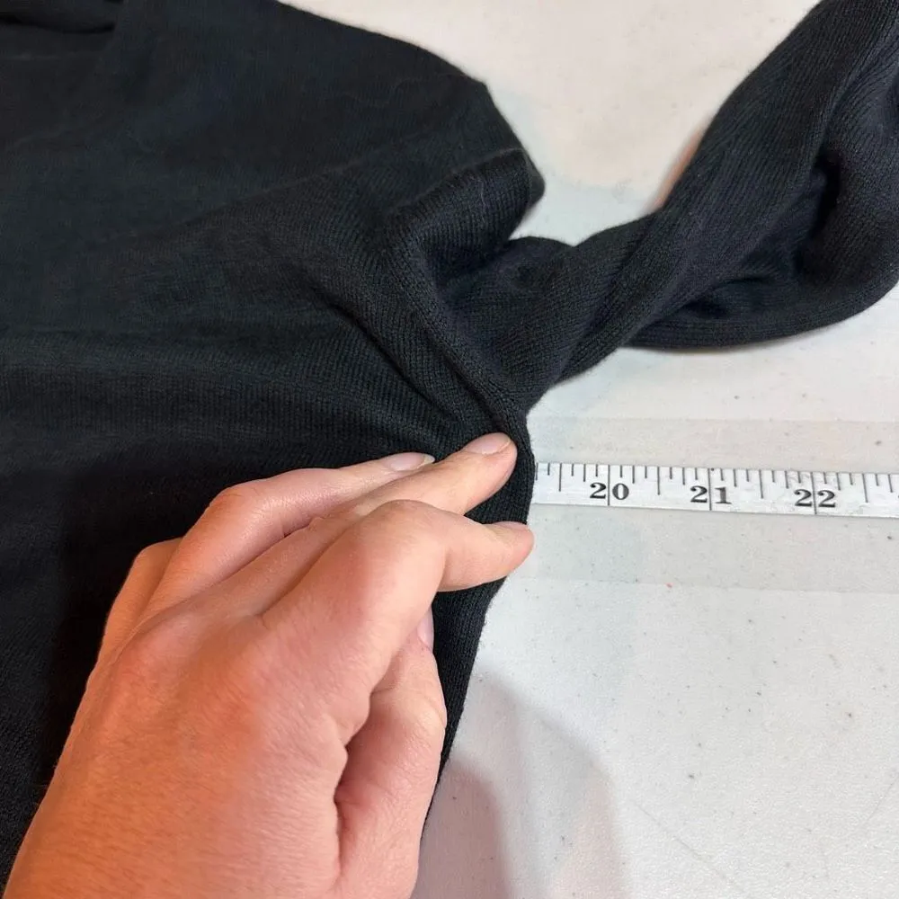 J. Jill‎ Julia Wrap Surplice V Neck Pullover Sweater Black XS silk wool blend - Image 4