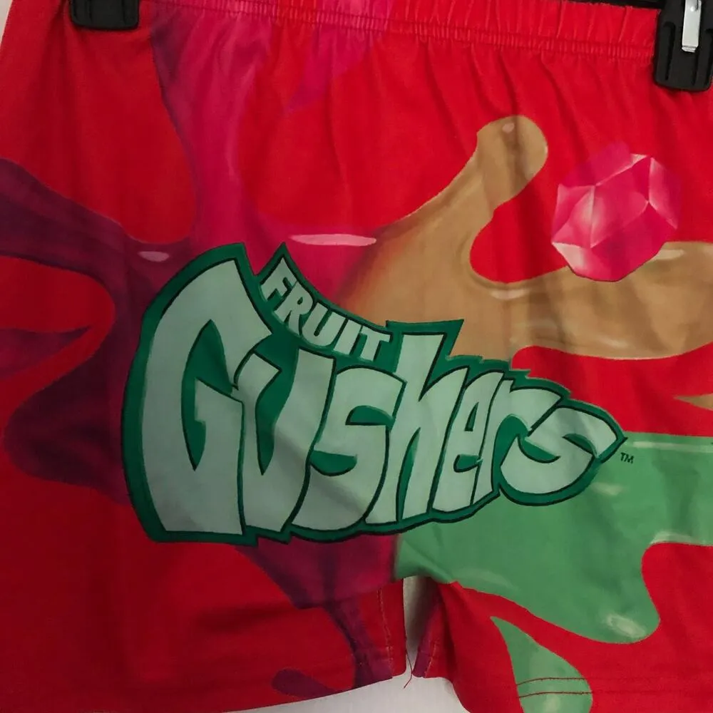 Women's Gushers Snack Shorts High Waisted Stretchy Biker Shorts‎ Red Size Small Pink - Image 5